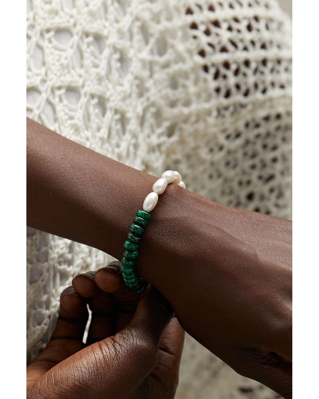 Buy Karis African Malachite Paper Clip Chain Toggle Clasp Bracelet in 18K  YG Plated (6.50 In) 57.00 ctw at ShopLC.