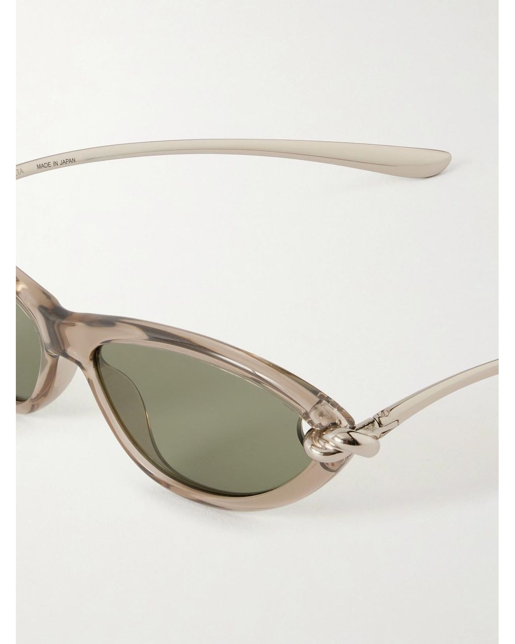 Bottega Veneta Natural New Knot Cat-Eye-Tone And Acetate Sunglasses