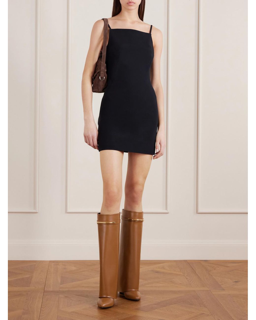 Givenchy Brown Shark Leather Knee Boots