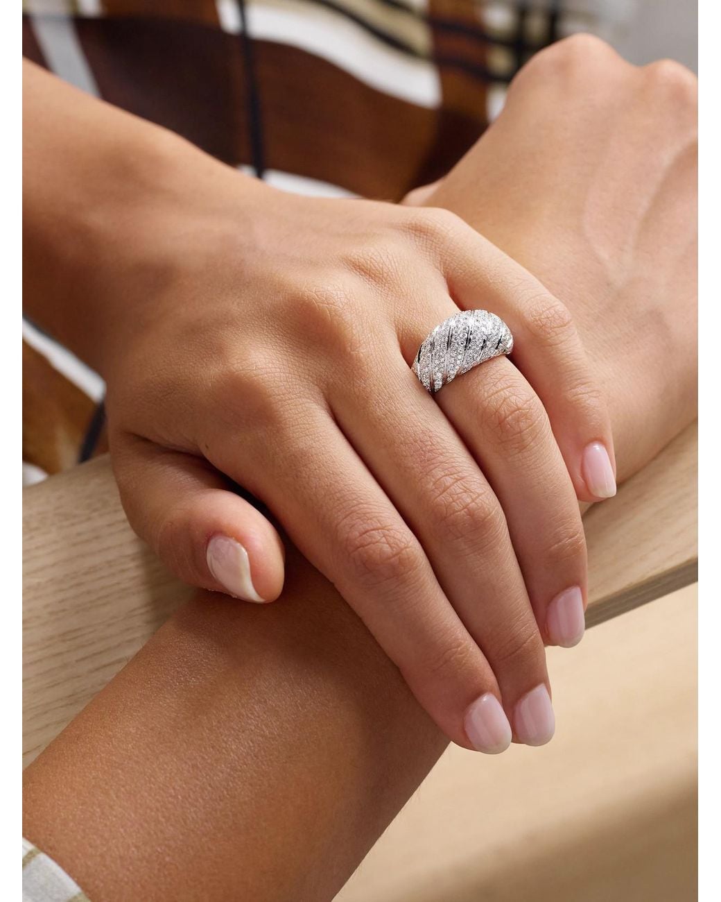 Anita Ko Natural Domed 18-Karat Diamond Ring