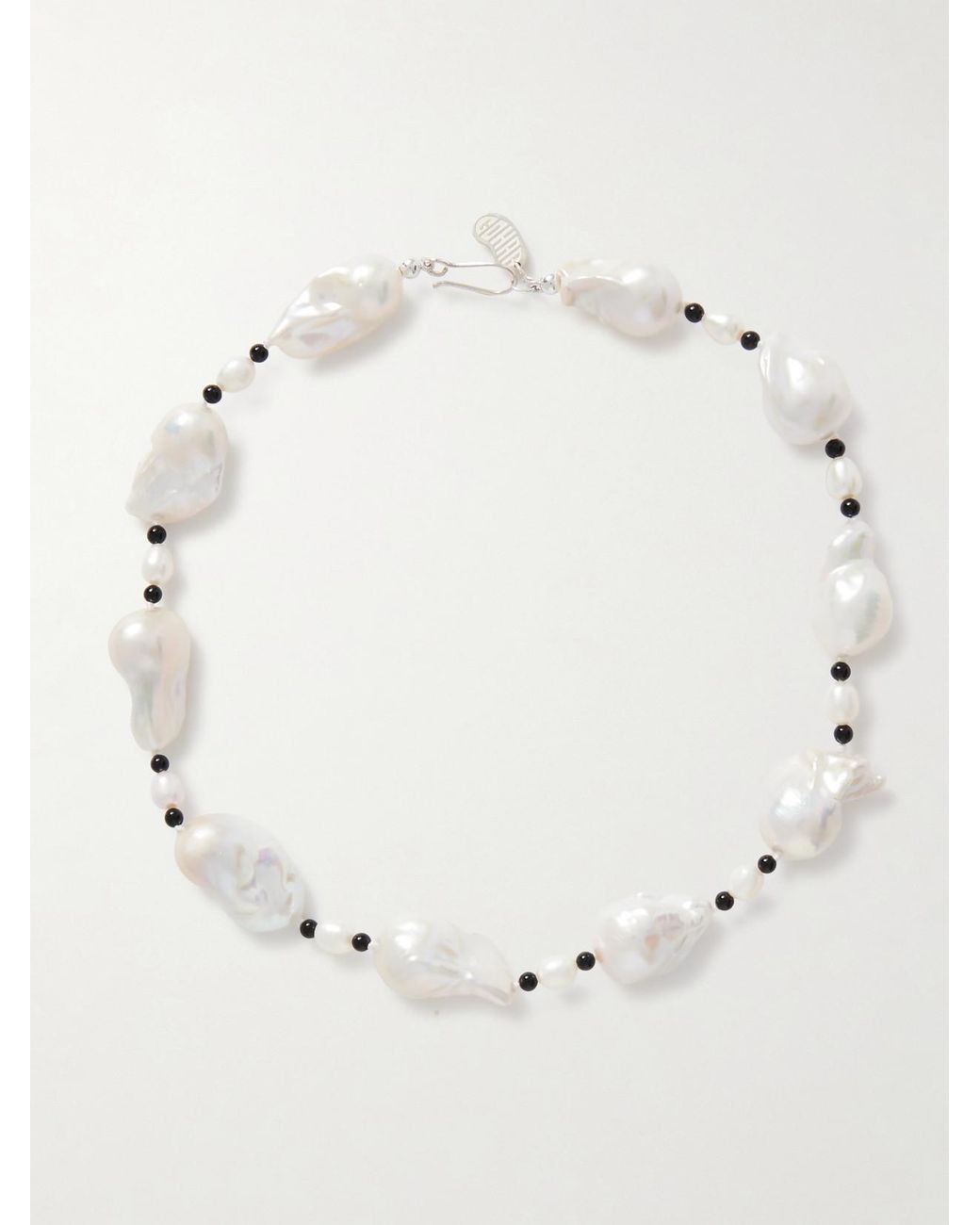 Gohar World Natural Host, Pearl And Onyx Necklace