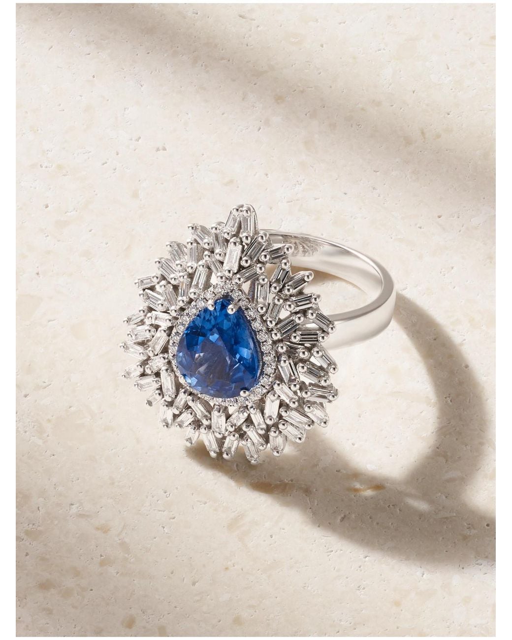 Suzanne Kalan Natural Ceylon 18-Karat, Sapphire And Diamond Ring