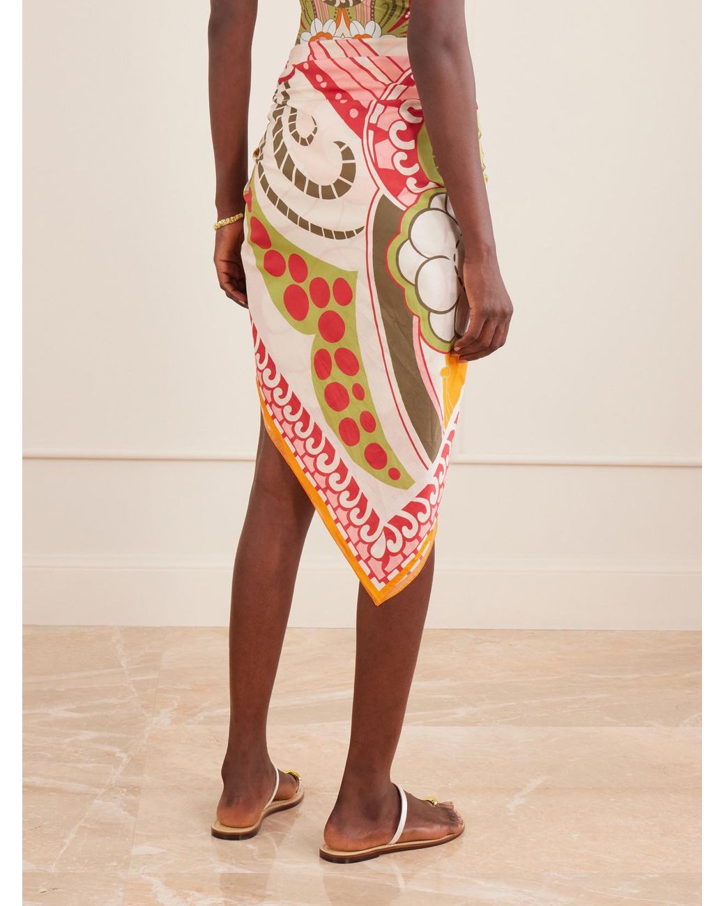 LaDoubleJ Red Pareo Printed Jersey Pareo