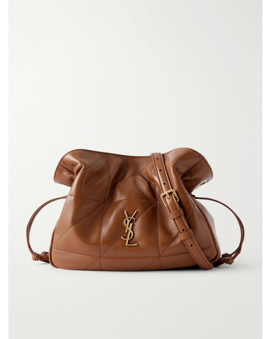 Saint Laurent Brown Jamie Cassandre-Embellished Quilted Leather Shoulder Bag