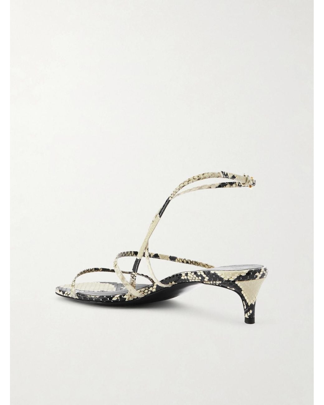 Khaite Natural Loop Snake-Effect Leather Sandals