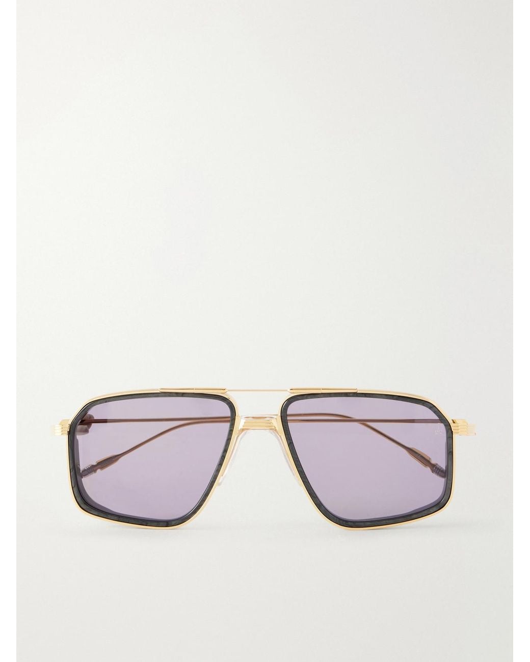 Jacques Marie Mage Metallic Jagger Aviator-Style Titanium Sunglasses