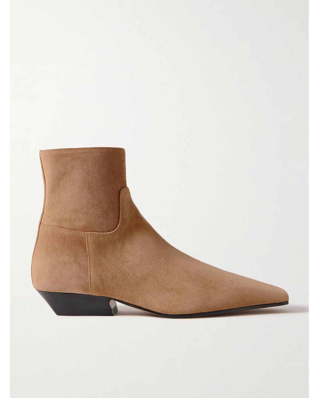 Khaite Brown Marfa Suede Ankle Boots
