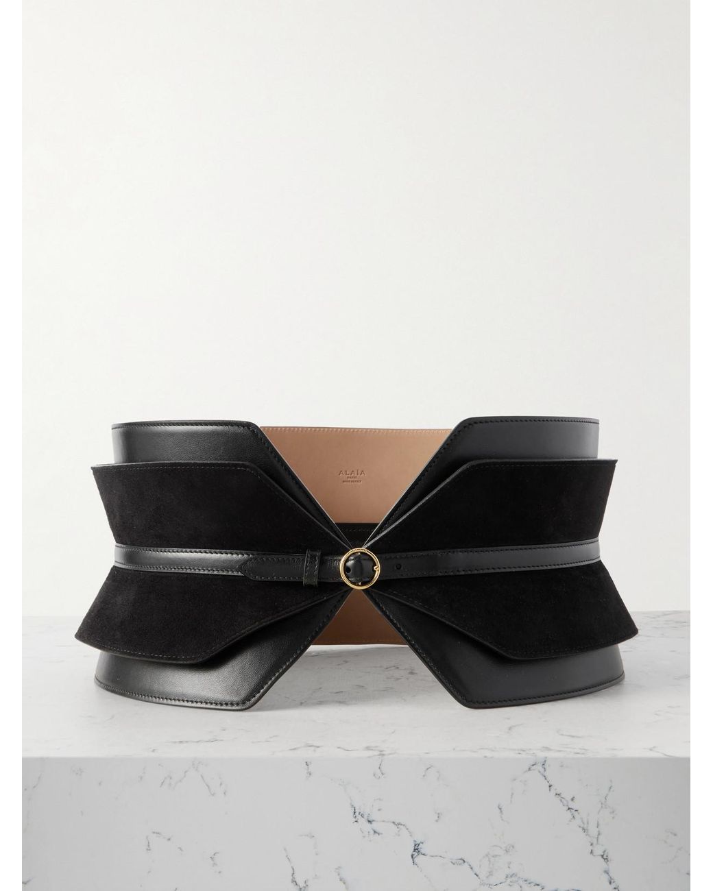 Alaïa Black Leather And Suede Waist Belt