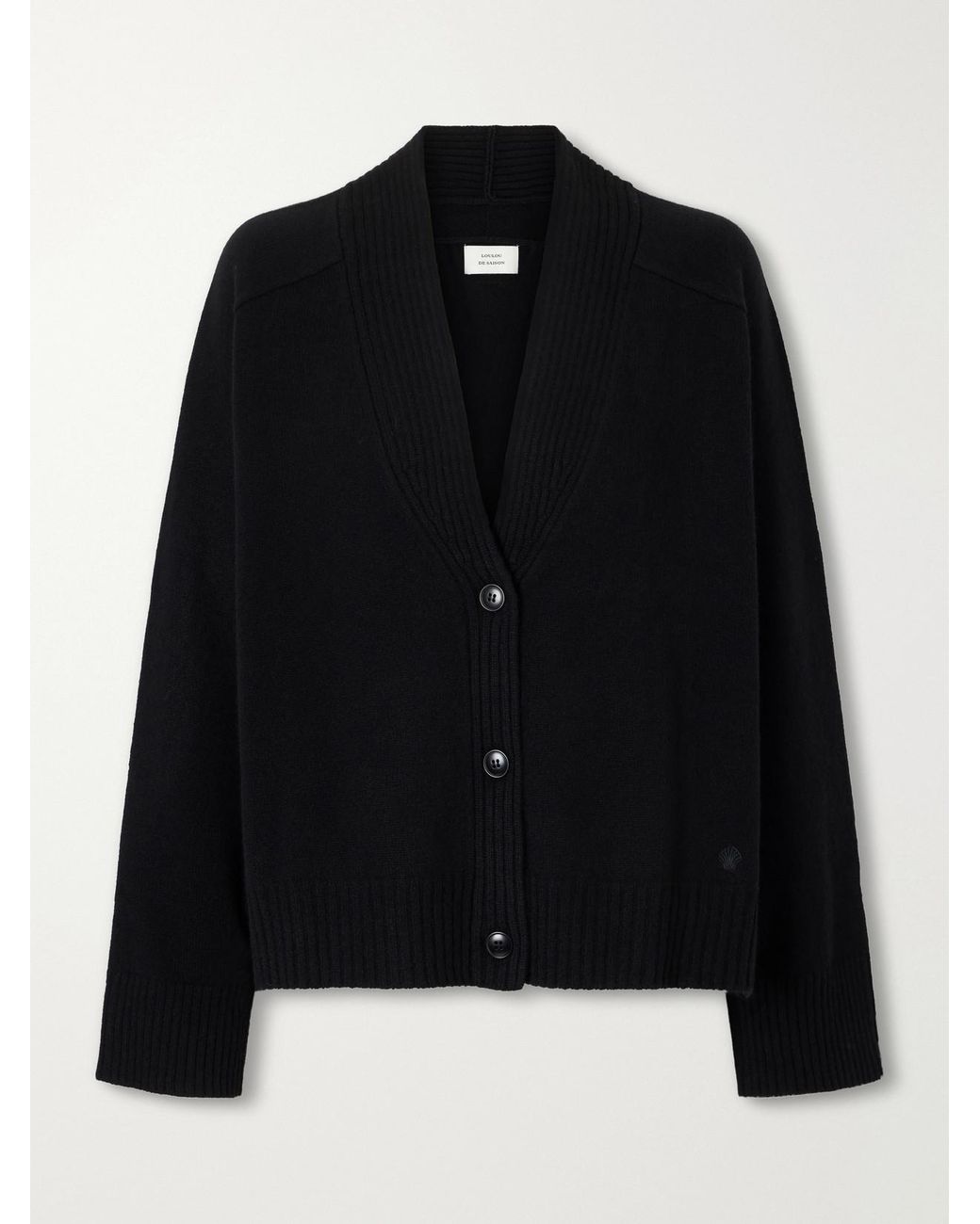 Loulou de Saison Black Kaia Lds Cashmere Cardigan