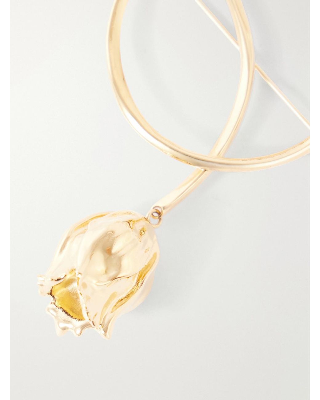 Chloé White Tulip-Tone Brooch