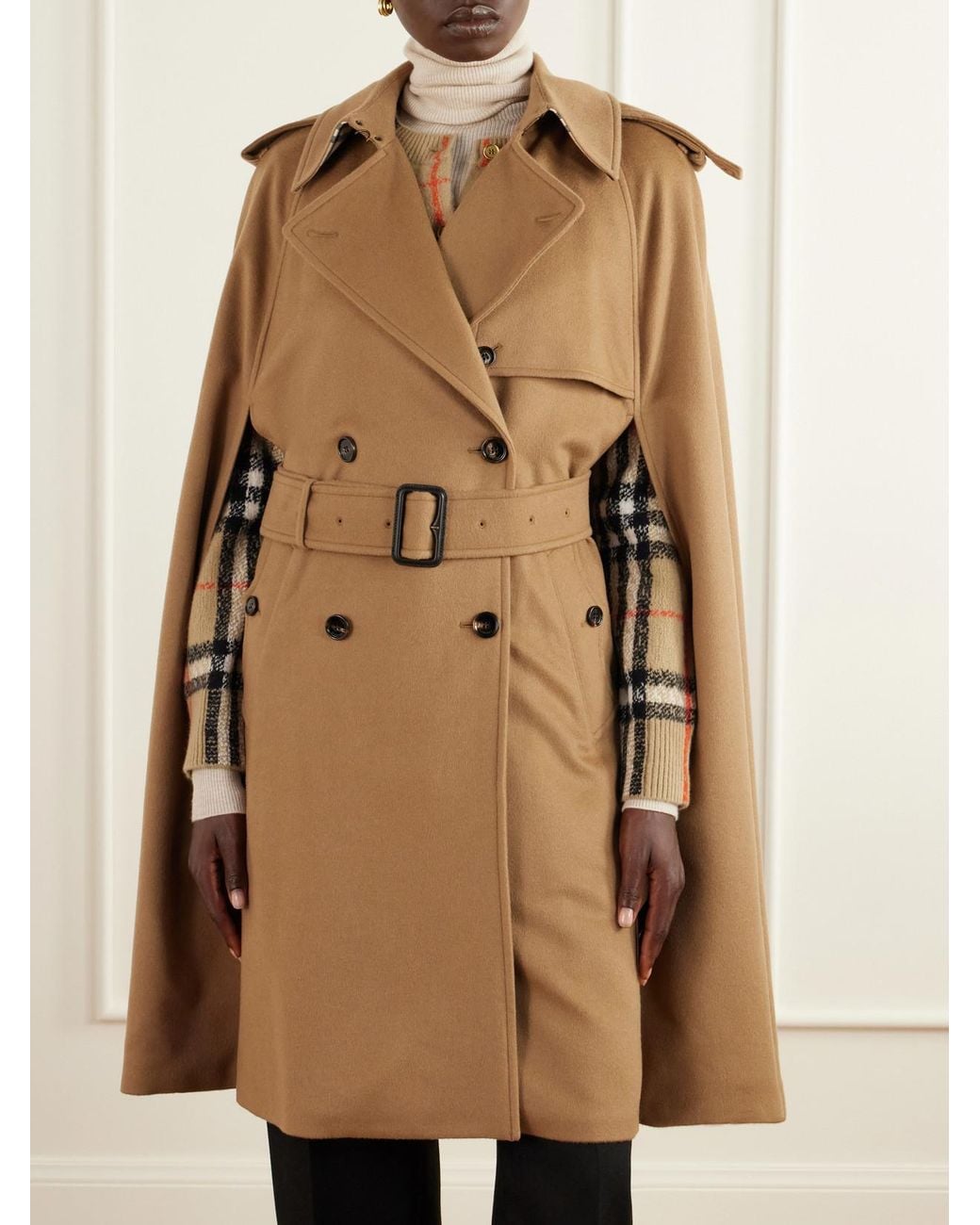 Burberry Natural Belmont Belted Cashmere Cape
