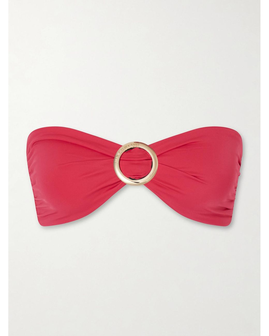 Away That Day Red Cayman Island Embellished Bikini Top