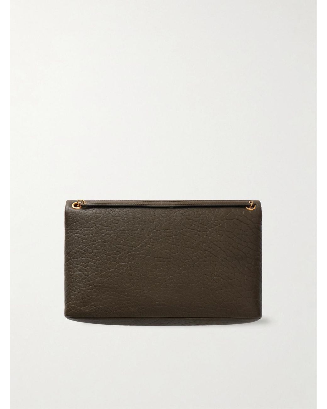 Saint Laurent Natural Cassandre Textured-Leather Shoulder Bag