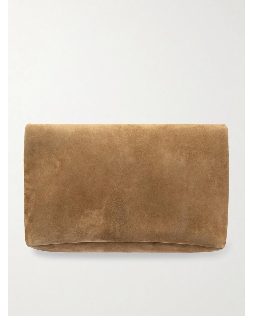 Saint Laurent Natural Cassandre Suede Clutch