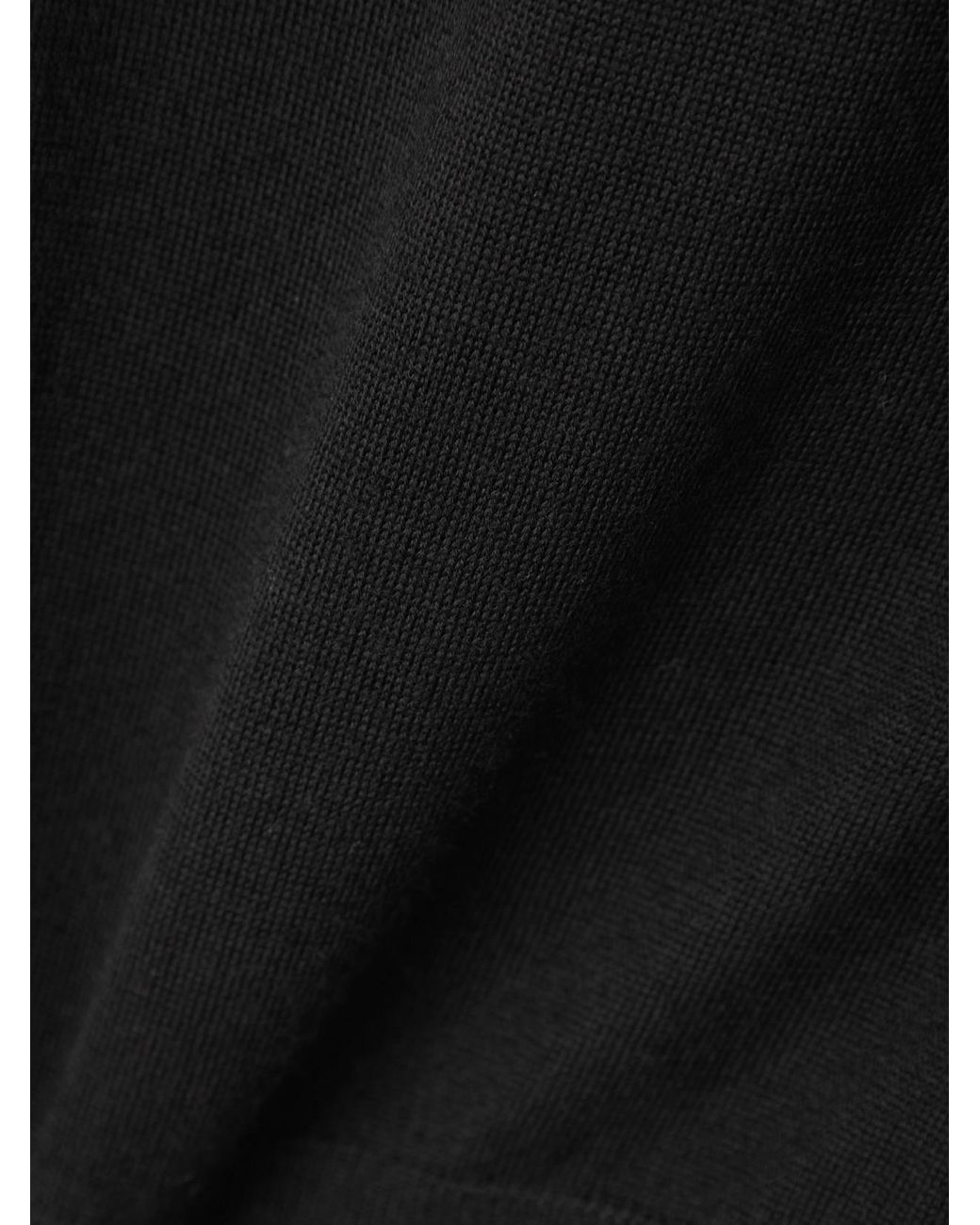 Saint Laurent Black Cropped Wool T-Shirt