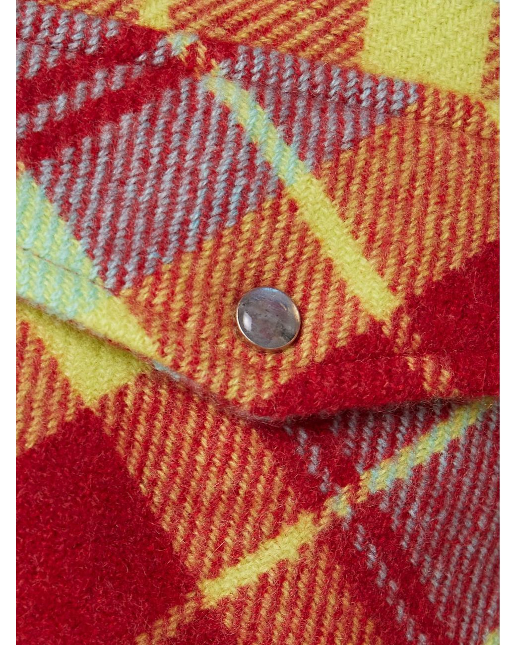 God's True Cashmere Red Checked Cashmere Shirt