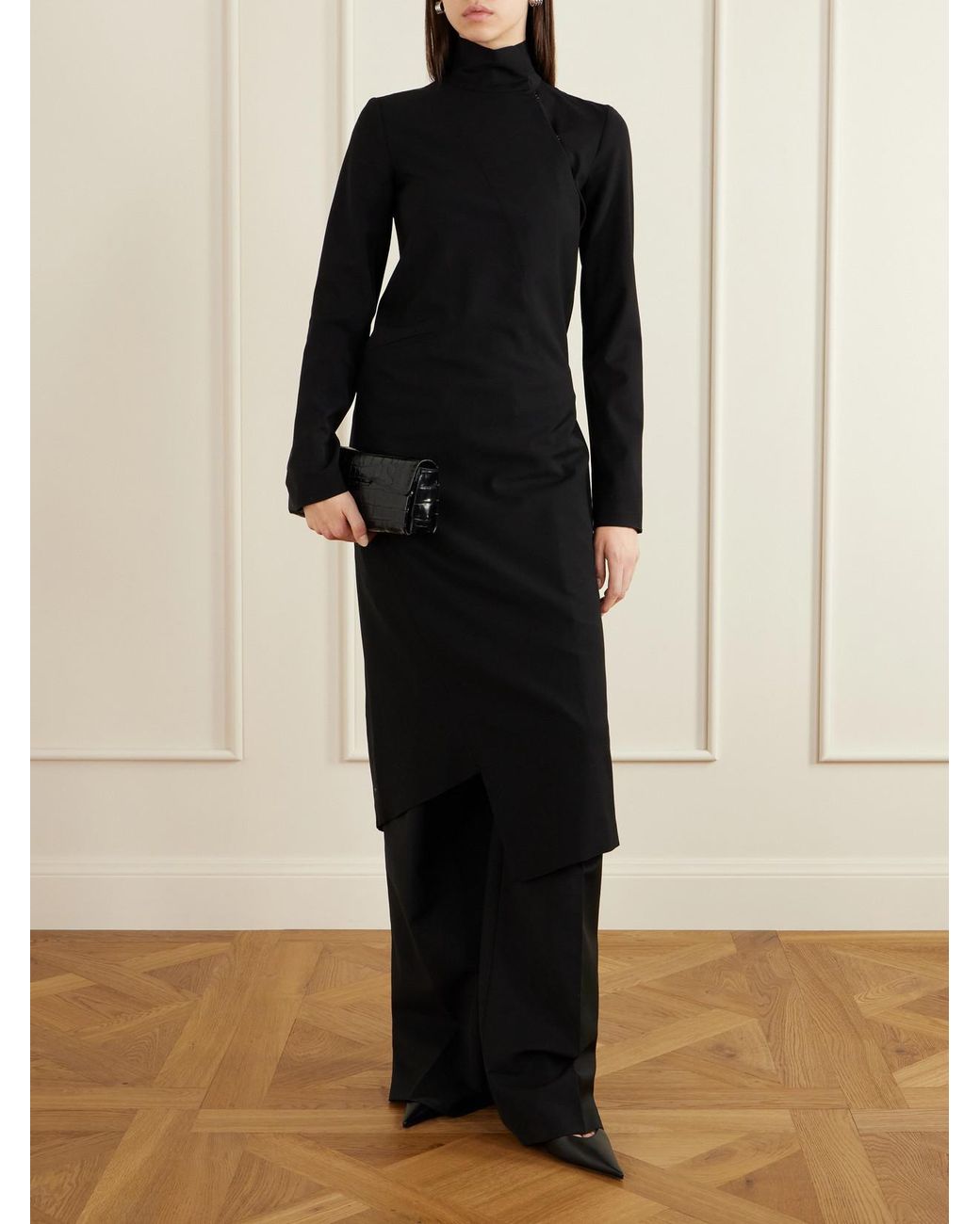 Colleen Allen Black Twist Stretch-Crepe Jacket