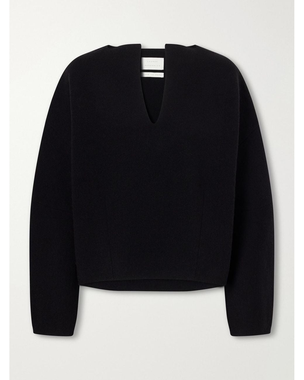 Lauren Manoogian Black Double-Knit Merino Wool, Alpaca And Pima Cotton-Blend Sweater