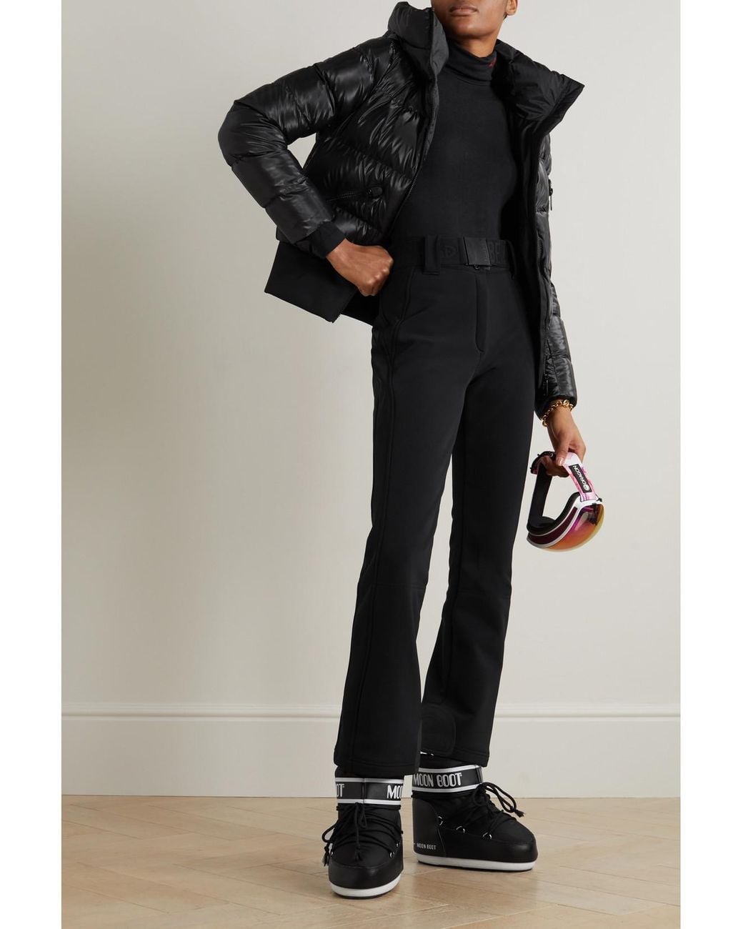 Goldbergh Black Pippa Belted Shell Flared Ski Pants