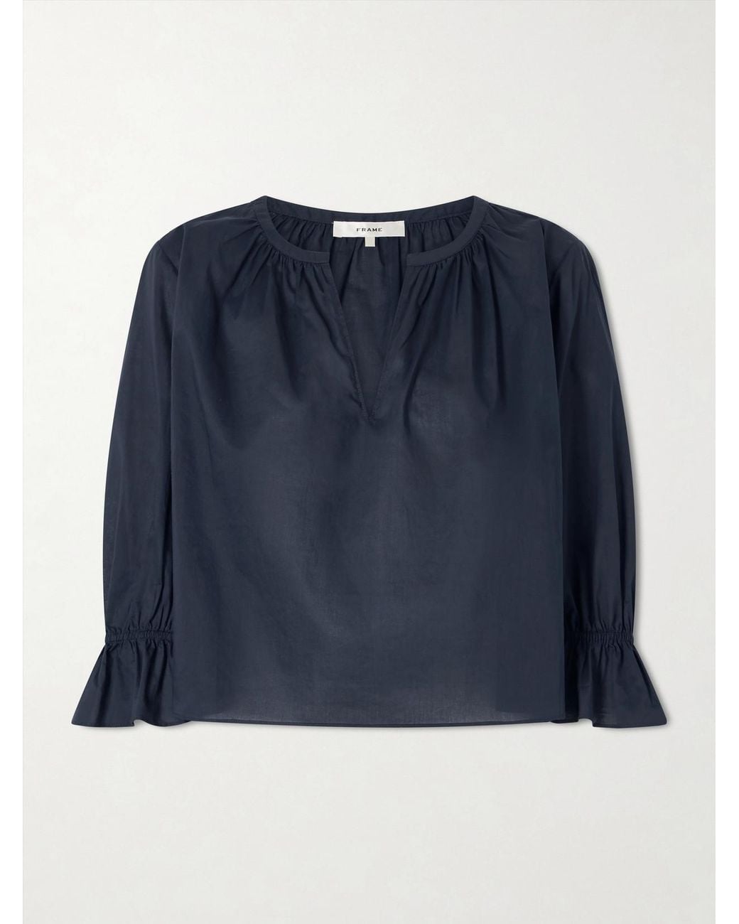 FRAME Blue Poet Cotton Blouse