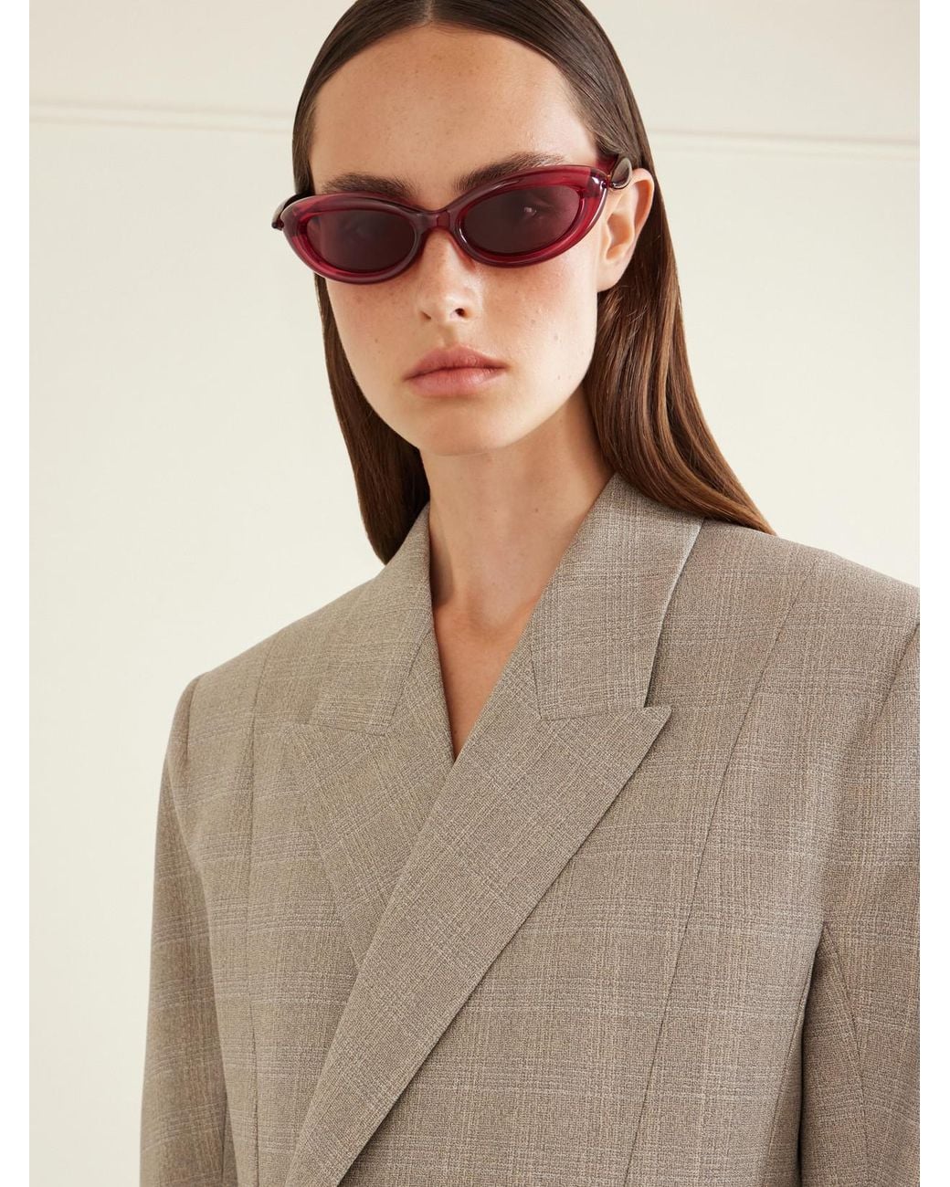 Bottega Veneta Pink Sardine Cat-Eye Injected Sunglasses