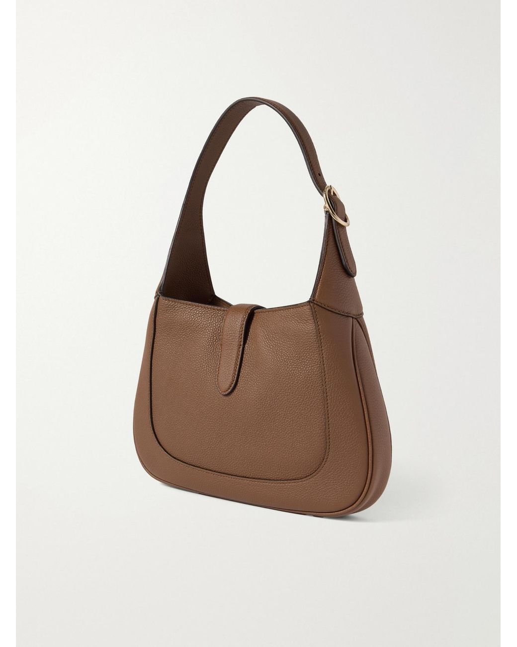 Gucci Brown Jackie 1961 Small Textured-Leather Shoulder Bag