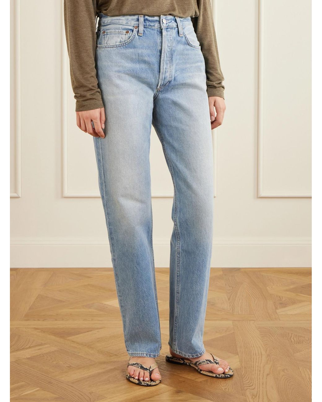 Agolde Blue Kelly High-Rise Straight-Leg Jeans