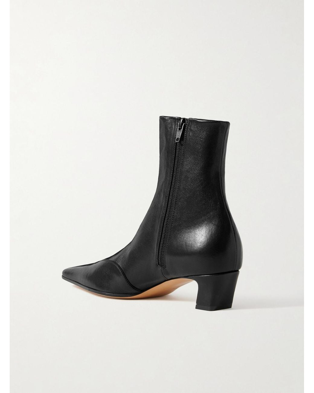Khaite Black Nevada 40 Leather Ankle Boots