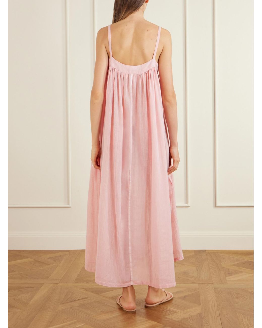 Lemlem Pink Eda Cotton-Gauze Maxi Dress