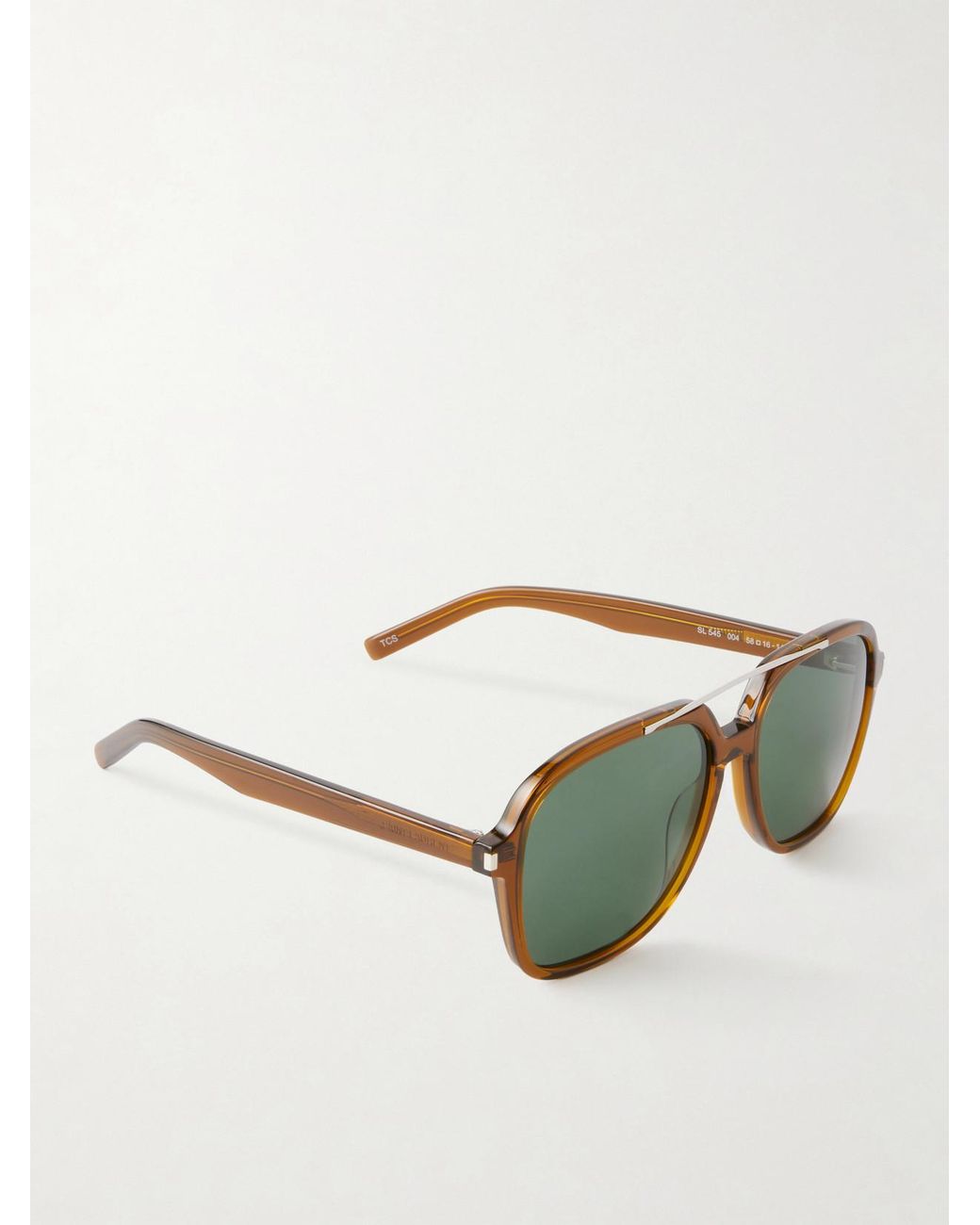 Saint Laurent Green Sl 545 Aviator-Style Acetate Sunglasses