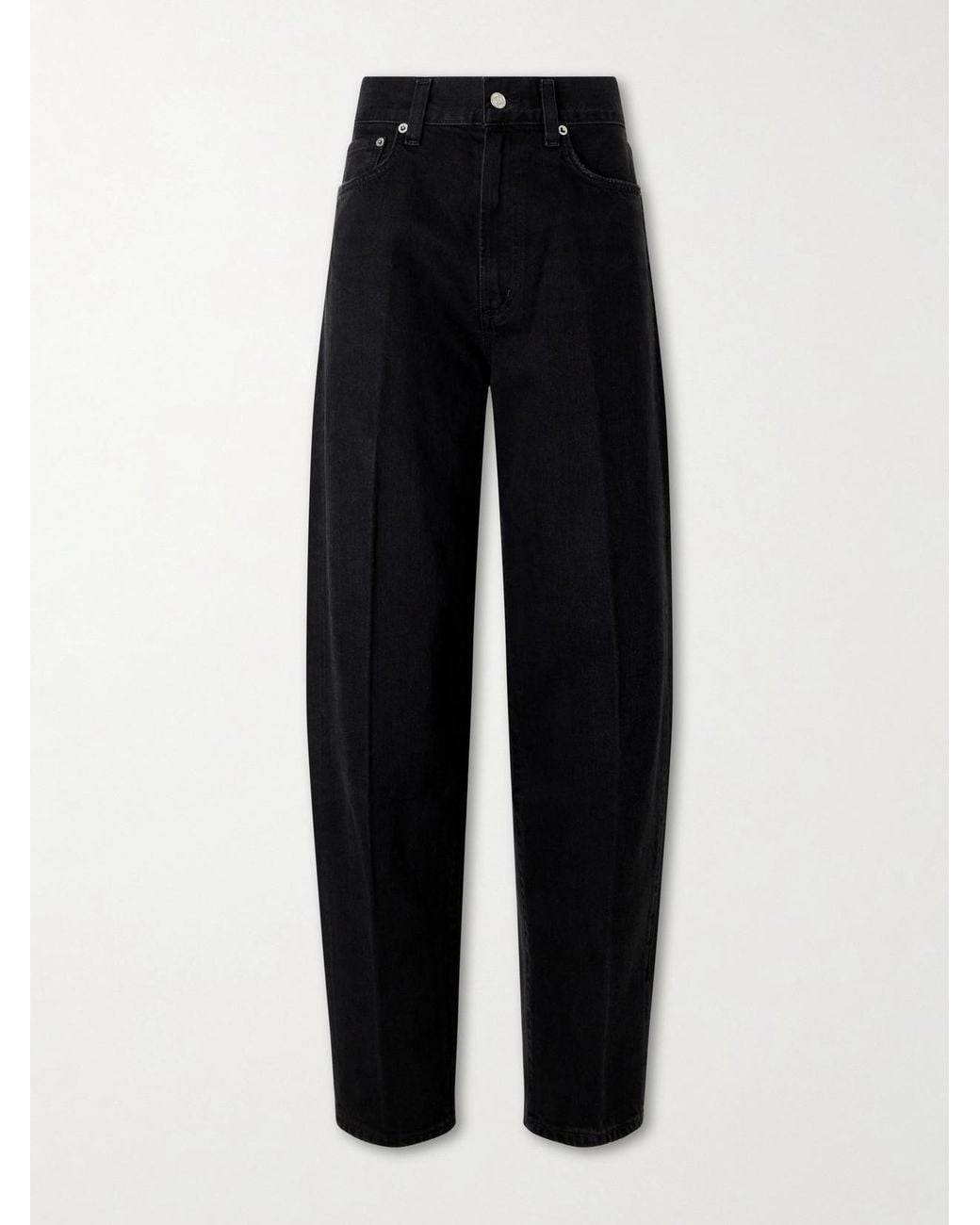 Agolde Black 80's High-Rise Tapered Jeans