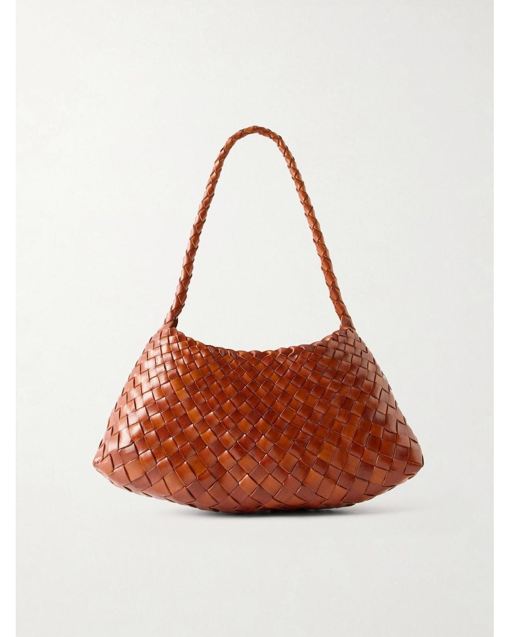 Dragon Diffusion Brown Rosanna Mini Woven Leather Shoulder Bag