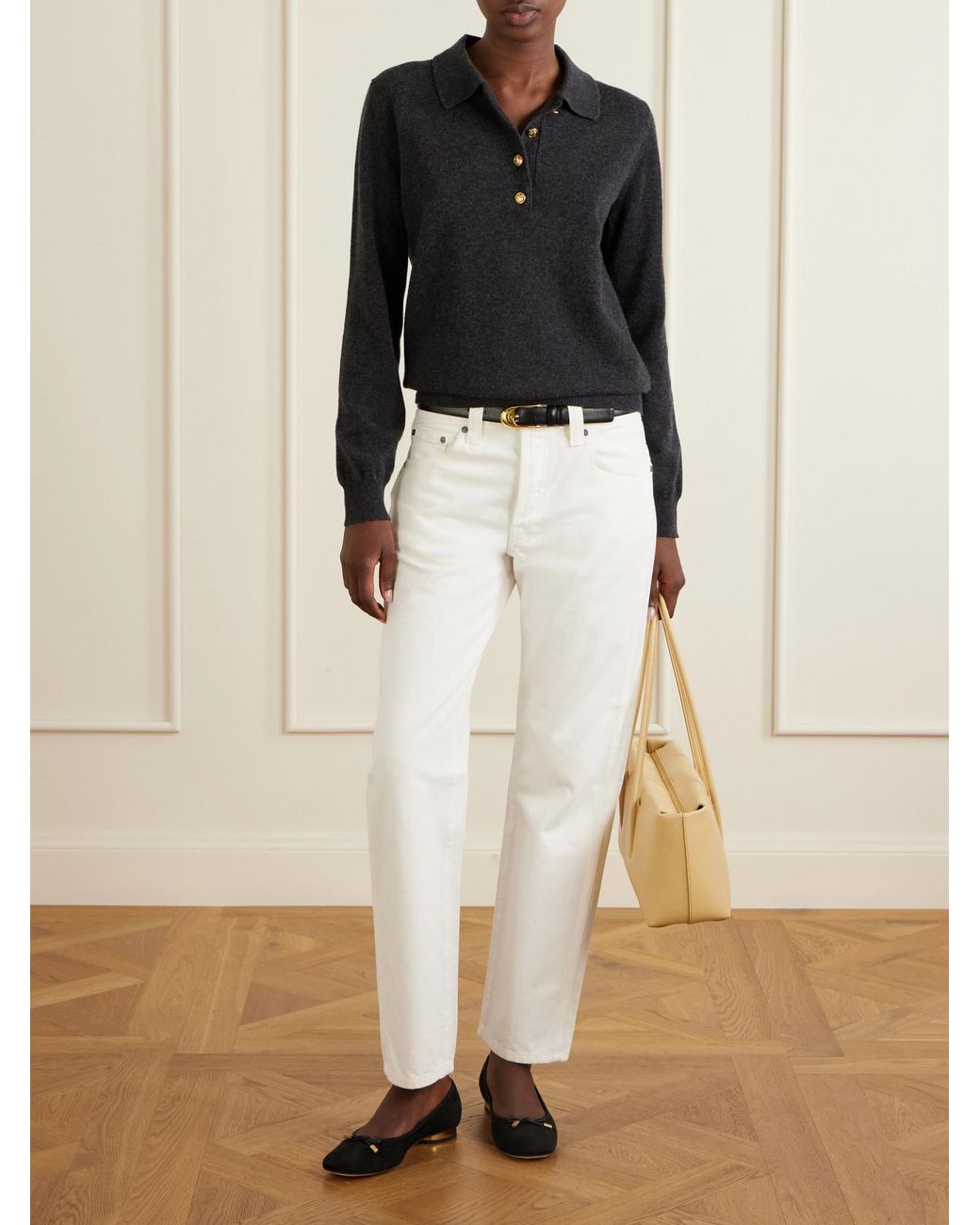 Tod's White Suede Ballerina Flats