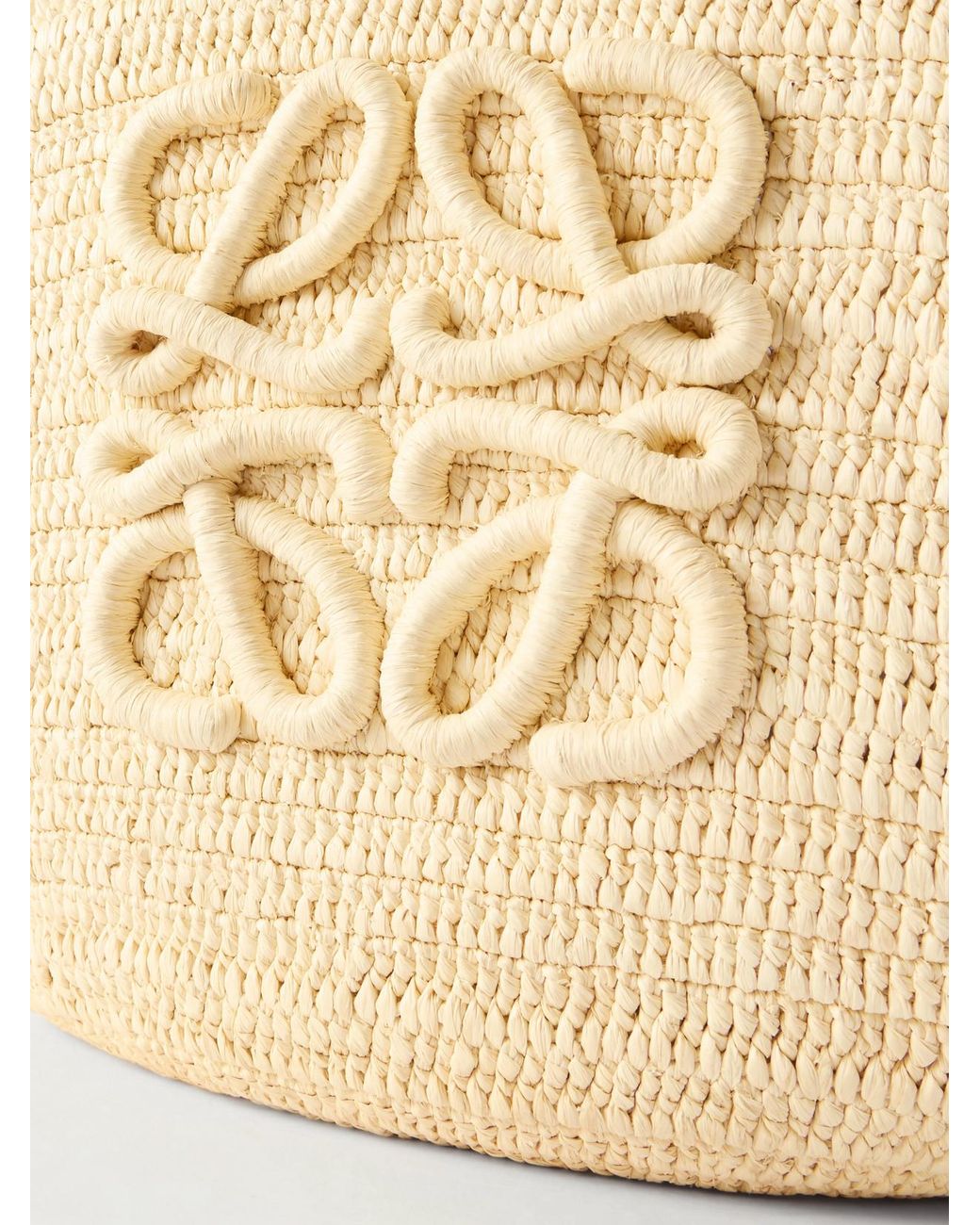 Loewe Natural Paula's Ibiza Eclipse Basket Medium Leather-Trimmed Raffia Tote