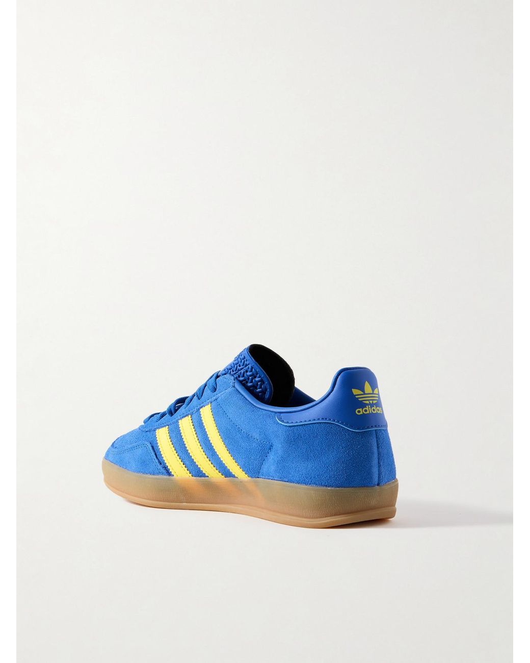 adidas Originals Gazelle Indoor Leather-Trimmed Suede Sneakers in Blue |  Lyst