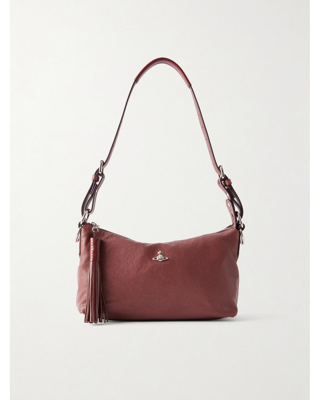 Vivienne Westwood Red Emma Orb-Detailed Leather Shoulder Bag