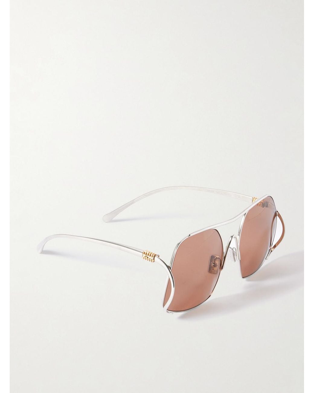 Miu Miu Pink Square-Frame-Tone Sunglasses