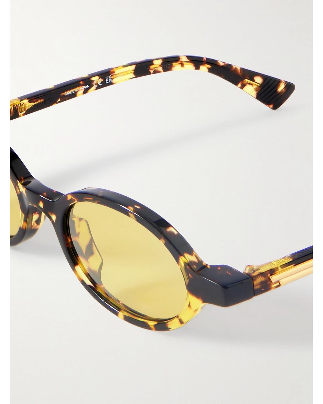 Bottega Veneta Metallic Round-Frame Acetate Sunglasses