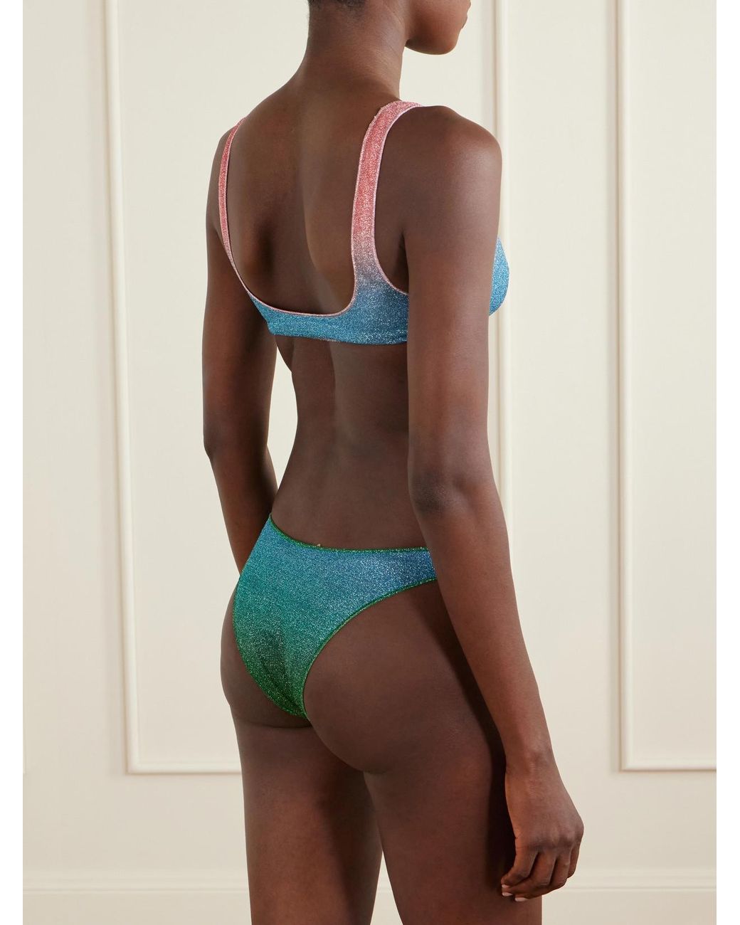 Oseree Blue Lumière Metallic Lurex Bikini