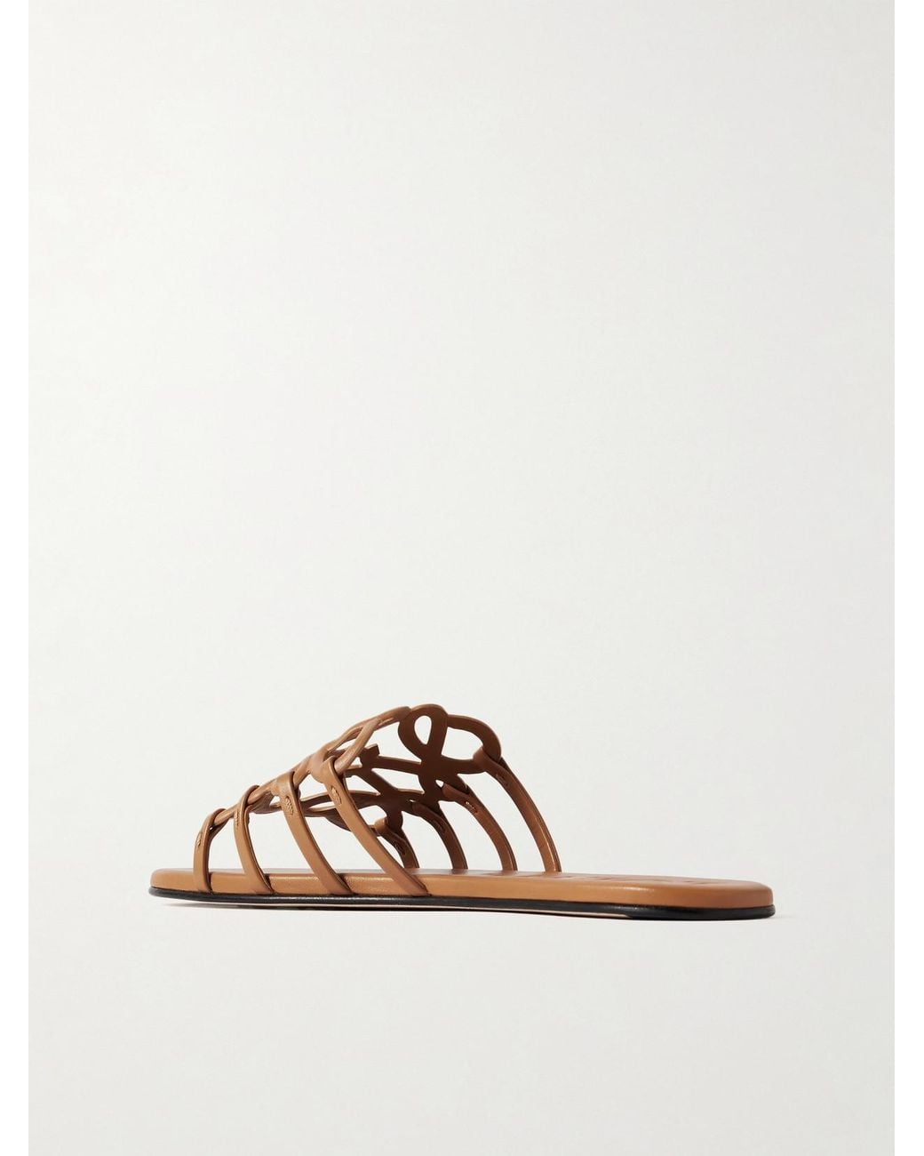 Loewe White Petal Anagram Leather Slides