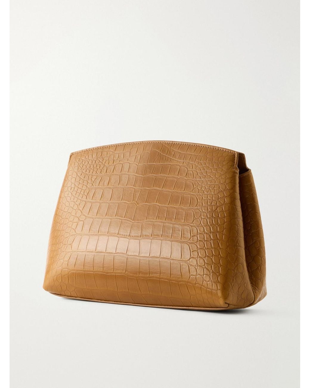 Liffner Natural Pushlock Croc-Effect Leather Clutch
