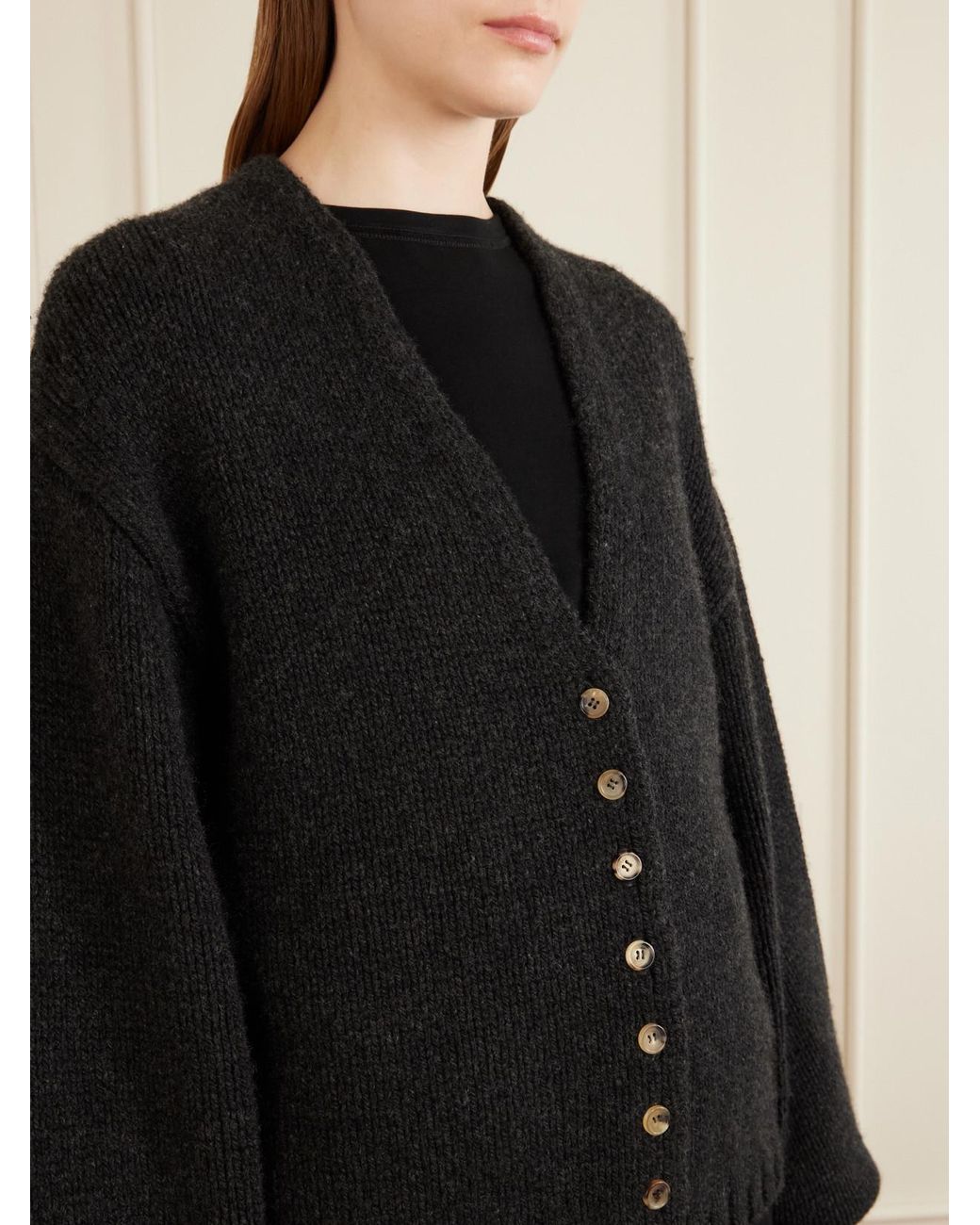 Khaite Black Axel Cashmere Cardigan