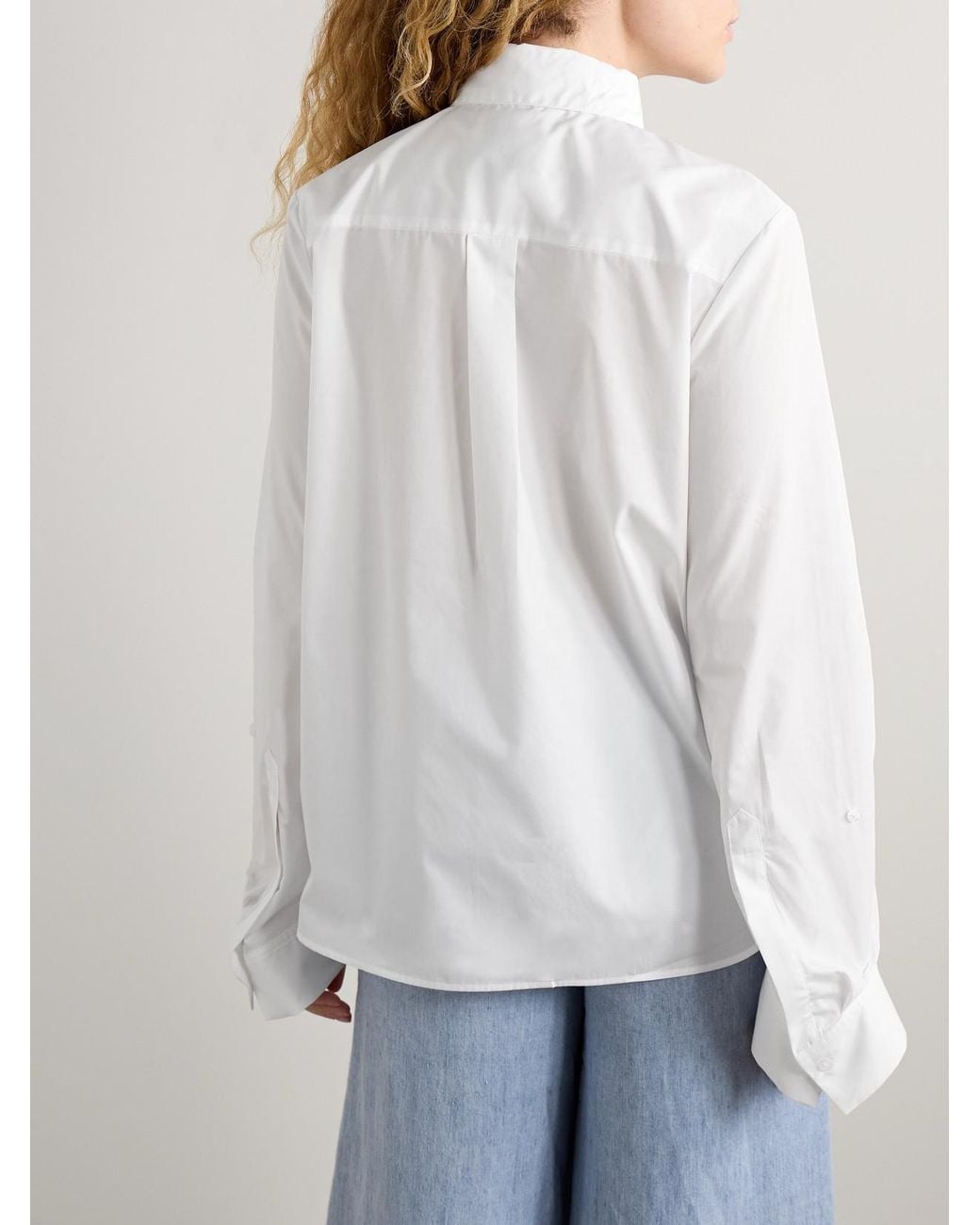 Twp White Boyfriend Cotton-Poplin Shirt