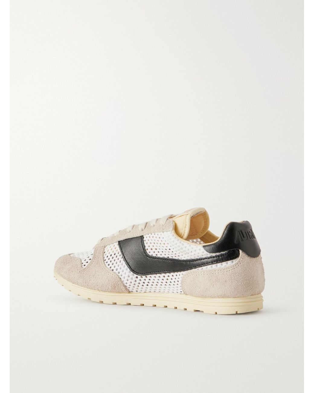 Autry Natural Windspin Knit And Suede Sneakers