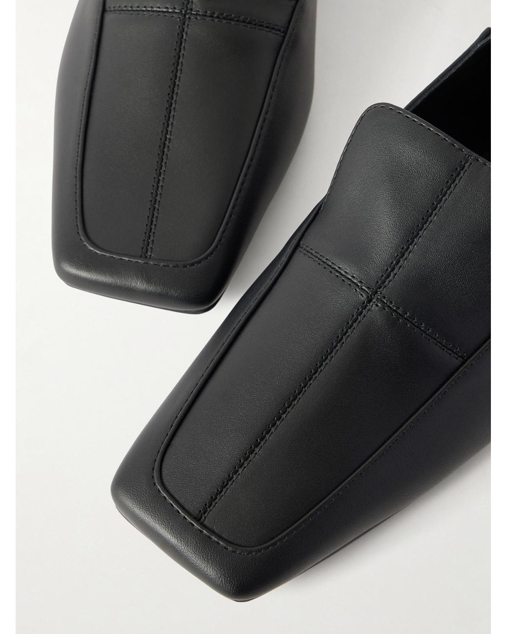 St. Agni Black Minimal Leather Loafers