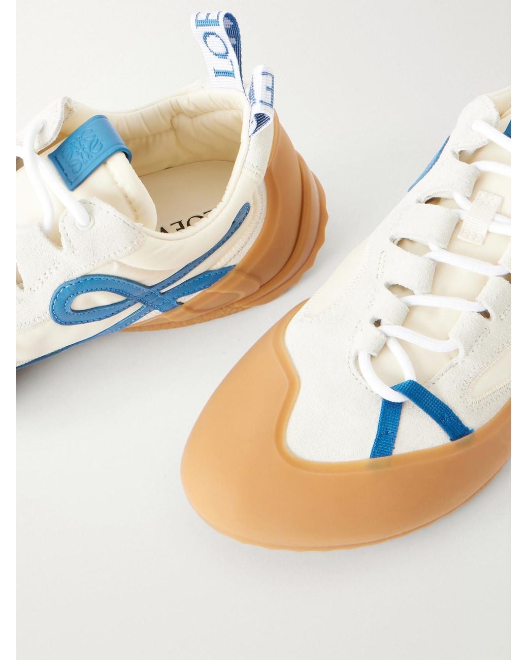 Loewe Blue Grip Tpu And Shell-Trimmed Suede Sneakers