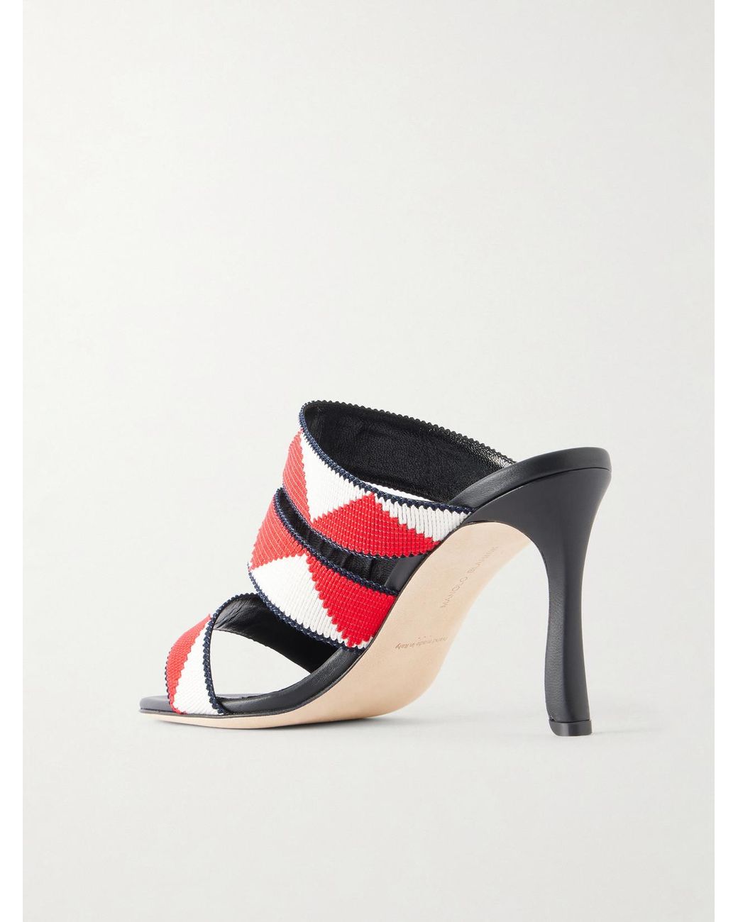Manolo Blahnik White Capro 90 Woven Sandals