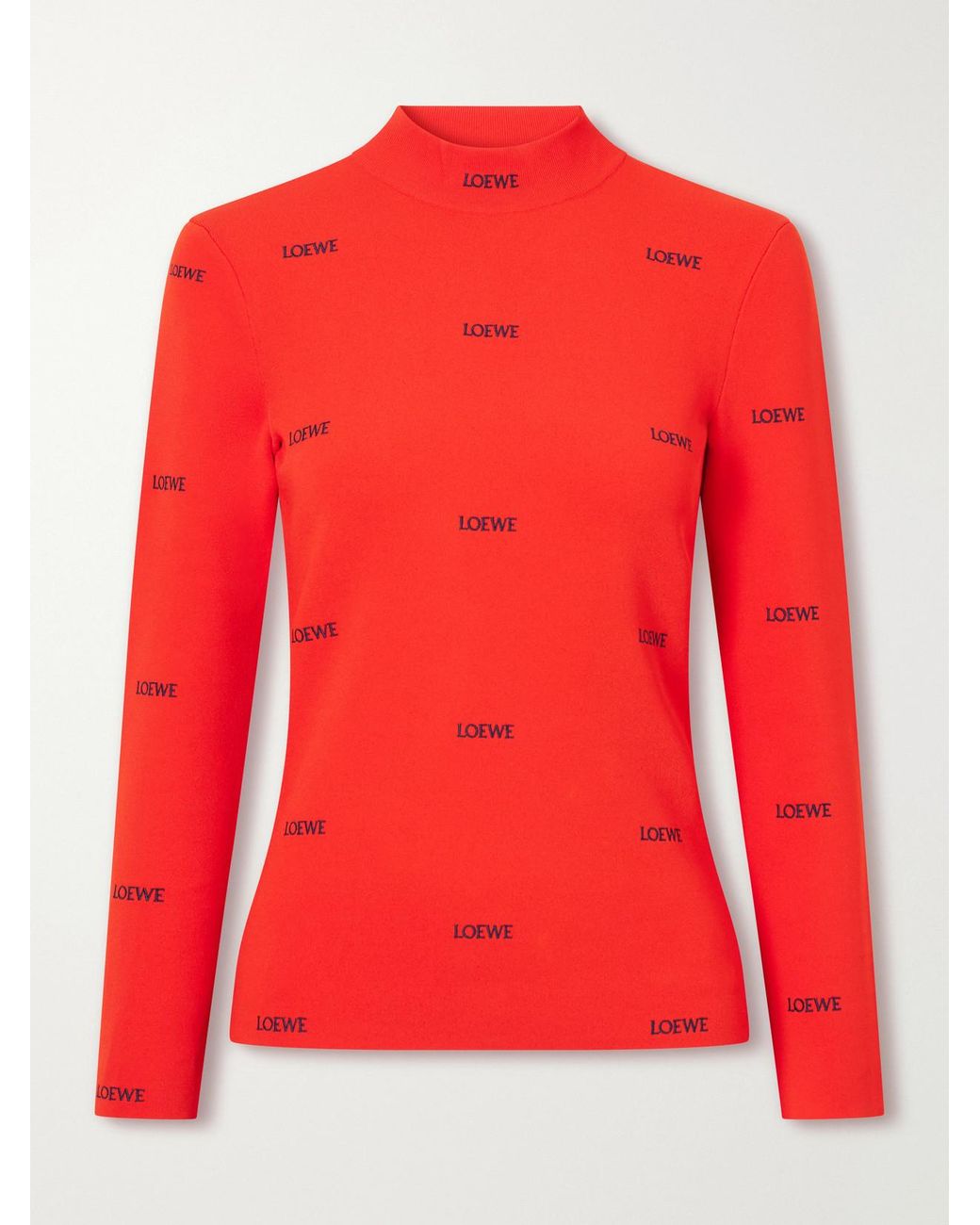 Loewe Logo-Embroidered Ribbed-Knit Turtleneck Sweater