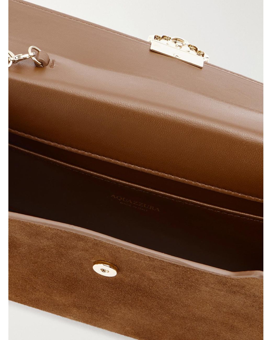 Aquazzura Brown Alex Suede Clutch Bag