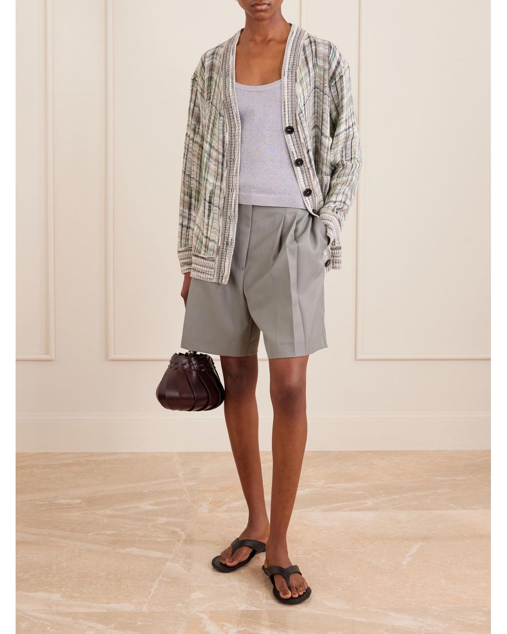 Missoni White Metallic Knitted Tank